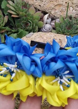Обруч з жовто-блакитними квітами.