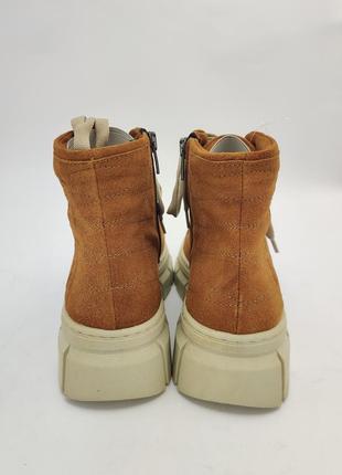 Замшеві жіночі черевики демісезонні коричневі 36-37 женские ботинки деми phany3 фото