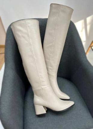Високі дизайнерські чоботи vikka 🧙 55см натуральна шкіра зима демісезон