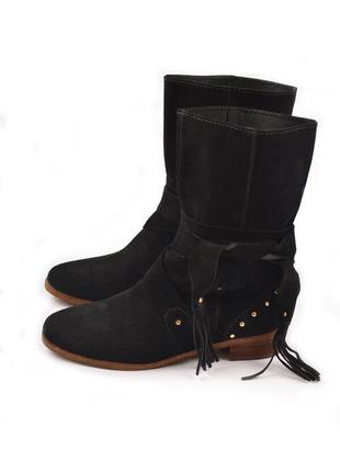 Жіночі сапоги черевики see by chloe crosta black studded suede boots