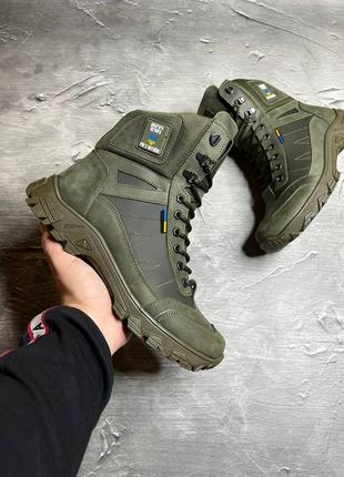 Тактические ботинки зимние мужские хаки нубук военные, армейские всу (зима 2022-2023)6 фото