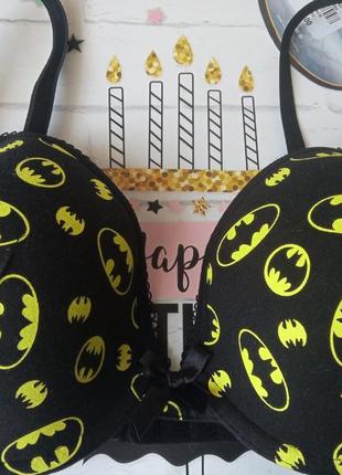 Чорний бавовняний бюстгальтер фірми no secret primark batman розмір 36с 80с