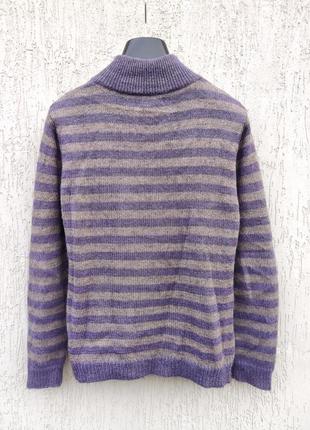 Damart свитер в полоску с горлом на пуговичках , 30% альпака6 фото