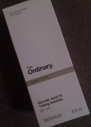 Гликолевый тоник the ordinary glycolic acid 7% toning solution 240мл2 фото