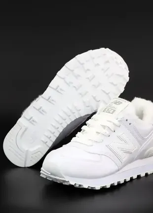 ❄️ зимові кросівки ❄️ new balance 574 white білі теплі