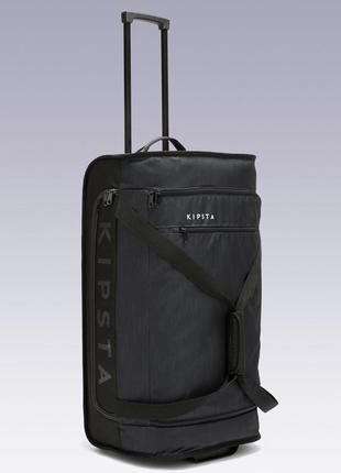Спортивный чемодан/сумка на колесах kipsta 70л в27 х д67 х ш35 см черный