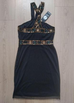 Чорне міні плаття по фігурі бодікон boohoo boutique3 фото