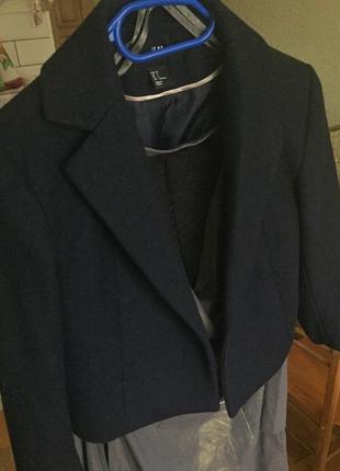 Вовняний піджак,h&m,піджачок, болеро, короткий піджак, 3/45 фото