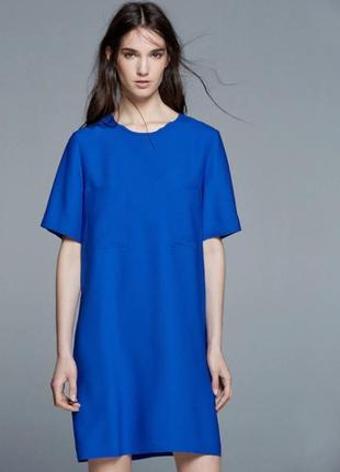 Синее платье свободного кроя от mango2 фото