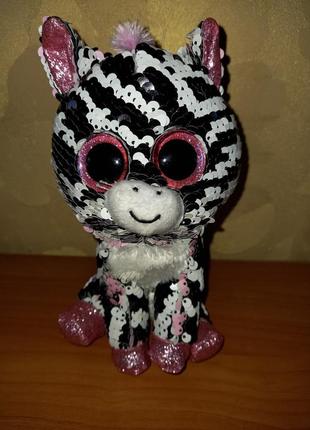 🦓 зебра "глазастик" ty beanie boos