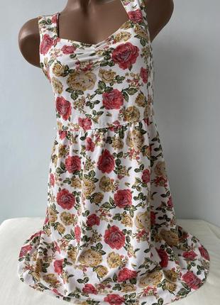 Платье платье в цветочный принт трикотажная из хлопка платье хлопковое трикотажное в цветочной принт 🌺forever 21🌺1 фото