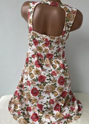 Платье платье в цветочный принт трикотажная из хлопка платье хлопковое трикотажное в цветочной принт 🌺forever 21🌺3 фото