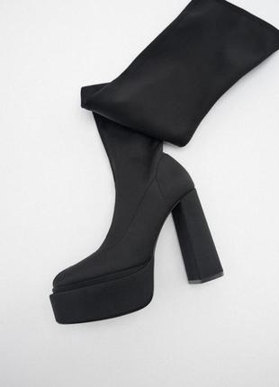 Ботфорти zara чоботи еластичні високі нові ботільйони