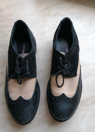 Туфли, фирмы faryanova, черные с вставками, кожа. размер 36