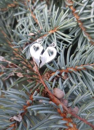 Срібний кулончик сердечко, серебряный подвес сердце, 92510 фото