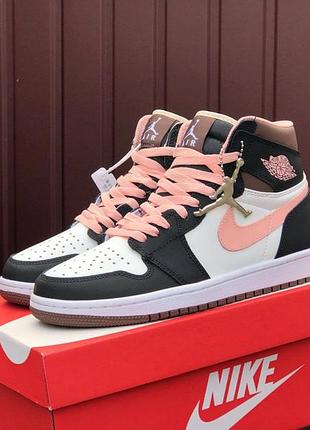 Високі nike air jordan  🆕 жіночі високі шкірян яскраві кросівки  🆕 найк аир джордан