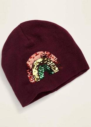 Тепла шапка для дівчинки «веселка»