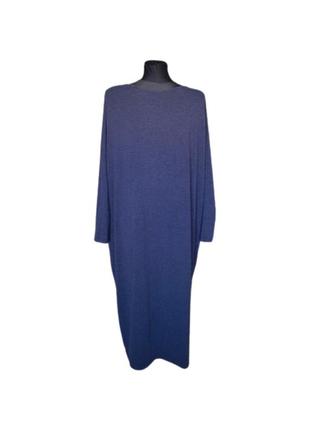 Сукня вільного крою балахон трикотажна синя віскоза україна батал р.50-529 фото