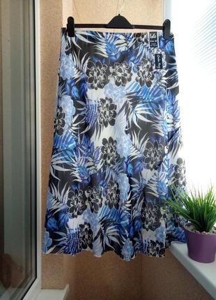 Красивейшая юбка миди в цветочный принт  на подкладке3 фото