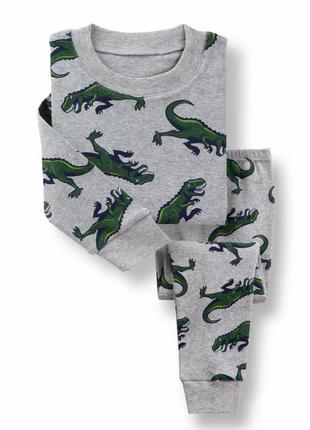 Детская пижама на мальчика арт. 727 зелёные динозавры
