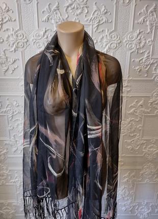 Шелковый прозрачный шелковый шарф палантин cherie4 фото