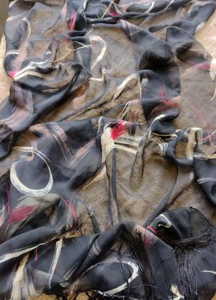 Шелковый прозрачный шелковый шарф палантин cherie6 фото