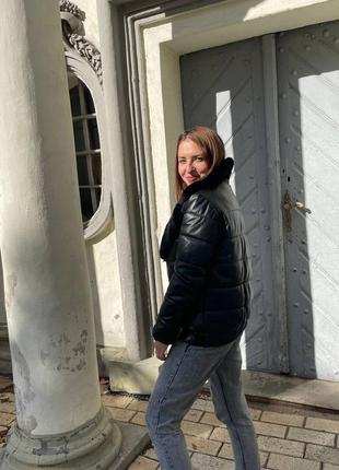 Пуховик із натуральної шкіри ferrizo3 фото