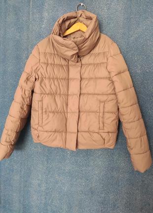 Куртка пуффер пуховик курточка бежева демісезон