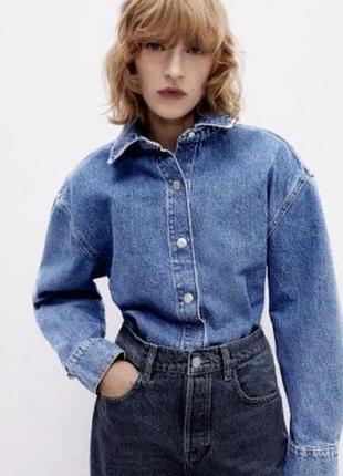 Джинсовая рубашка zara 4