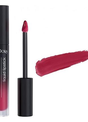 Стійка рідка матова помада isadora 60 raspberry kiss розовая
