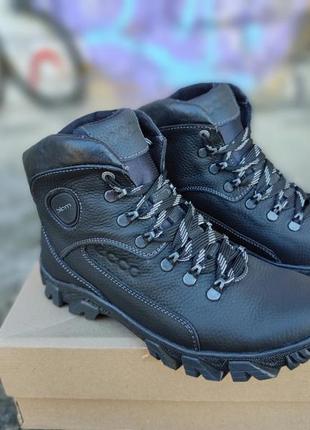 Теплі черевики спортивні,кросівки шкіряні чорні зимові чоловічі (зима 2022-2023) для чоловіків,зручні,комфортні,стильні3 фото
