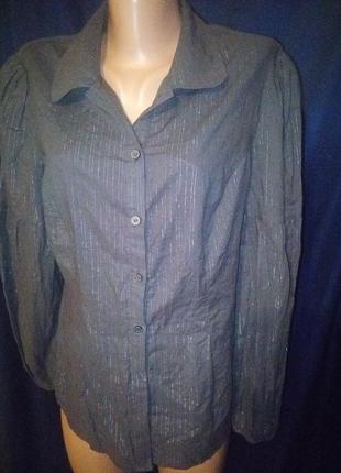 Осенняя коттоновая рубашка с люрексовой нитью1 фото