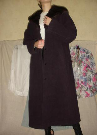 Длинное оверсайз шерсть кашемир пальто damo donna с капюшоном3 фото