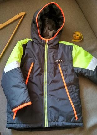 Нова зимова термо куртка вітровка фліс 2в1 f.o.g., сша, хлопчикові на 5-6 років3 фото