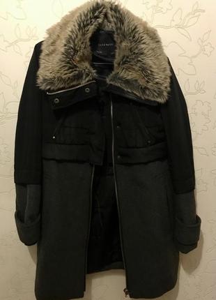Куртка пальто з штучним хутром