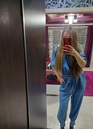 Летний джинсовый комбинезон вышиванка new collection  s-m