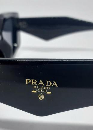 Prada стильные женские солнцезащитные очки черный глянец4 фото