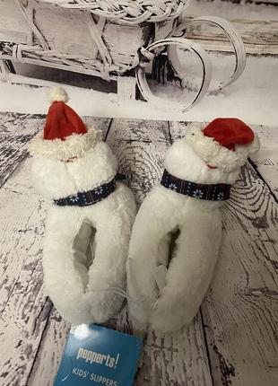 Тапочки новогодние снеговики pepperts новорічні тапочки сніговики3 фото
