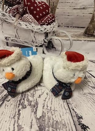 Тапочки новогодние снеговики pepperts новорічні тапочки сніговики6 фото