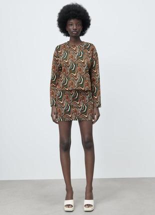 Укороченая толстовка кофта топ из жаккарда zara - s, m