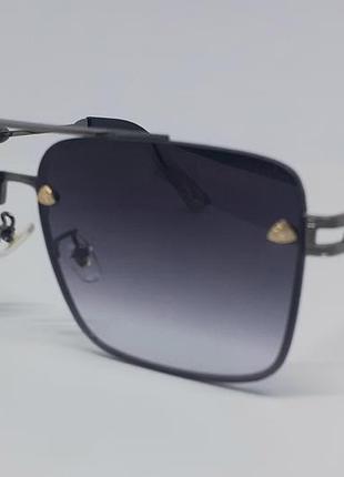 Maybach стильные мужские солнцезащитные очки темно серый градиент с золотым лого
