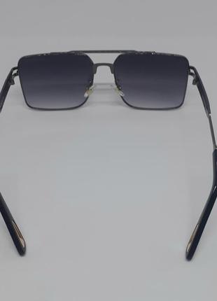 Maybach  модные мужские солнцезащитные очки темно серый градиент в серебристом металле6 фото