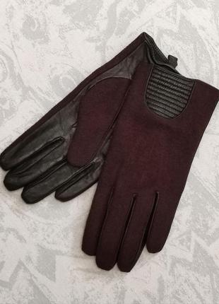 Шкіряні перчатки next комбіновані теплі перчатки з вовною