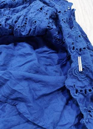 Шикарное платье бюстье из прошвы abercrombie&fitch синий электрик м8 фото