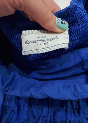 Шикарное платье бюстье из прошвы abercrombie&fitch синий электрик м10 фото