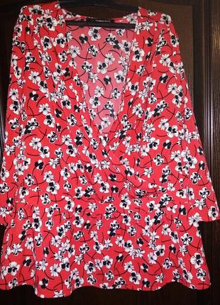 Блуза сорочка на запах 52-54-56 велика святкова баска ( 22)