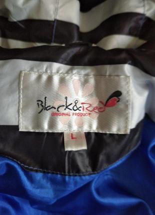 Куртка девочке 9-11 лет, осень-весна, black&red, р.л4 фото