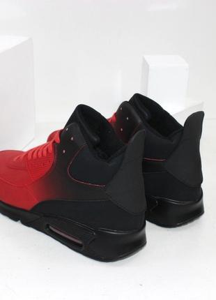 Хайтопи-черевики чоловічі зимові червоно-чорні7 фото
