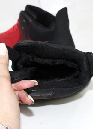 Хайтопи-черевики чоловічі зимові червоно-чорні6 фото