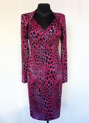 Дешево. ефектне плаття фуксія, принт. туреччина. нове, р. 42-44